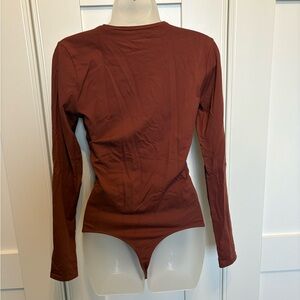 Abercrombie Women's Red Long Sleeve Bodysuit